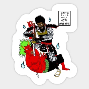 Samurai and Oni Sticker